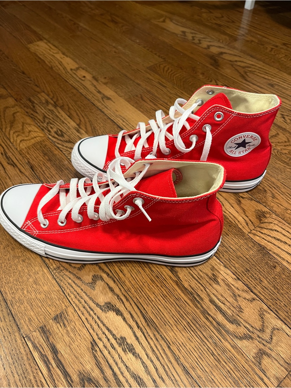 Red Converse All Star Chuck Taylors High Tops - Picture 2 of 10